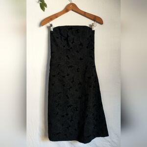 Willi Smith Black Velvet Rose Party Dress Size 8